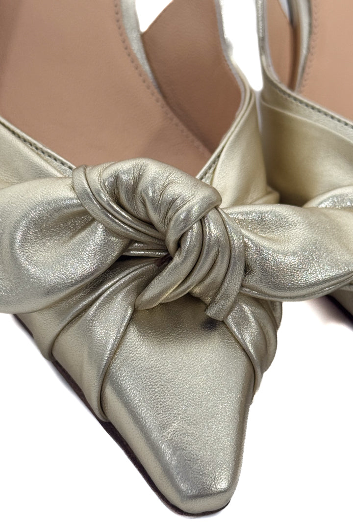 Décolleté Slingback con Maxi Nodo – Gold - Berti Mode Collection