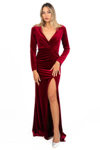 Berti Mode Collection - Abito rosso drappeggiato e aderente in velluto