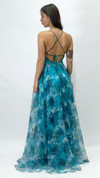 Berti Mode Collection - abito azzurro in fantasia