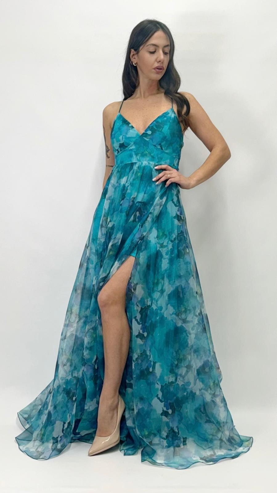 Berti Mode Collection - abito azzurro in fantasia