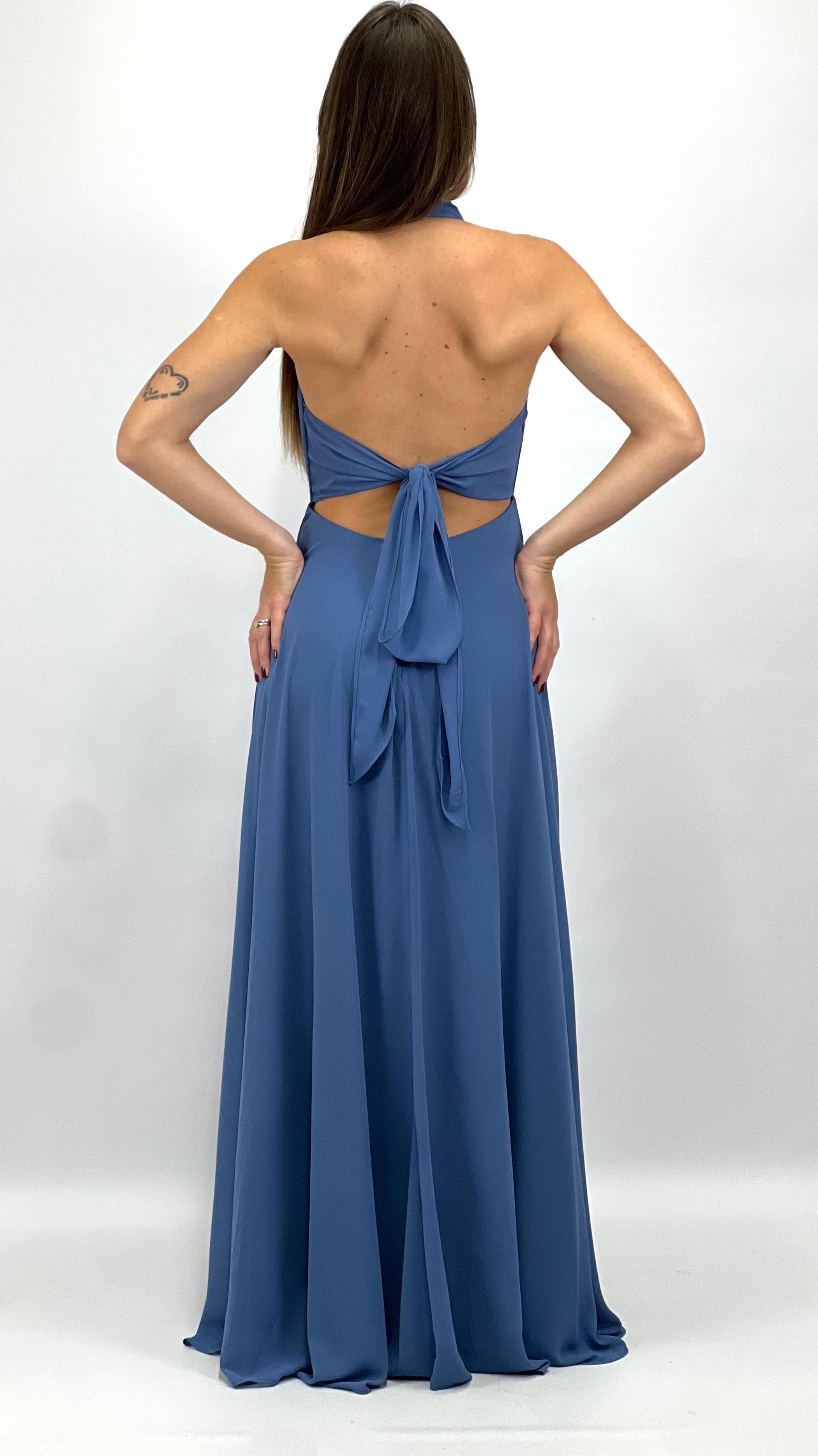 Abito Lungo da Cerimonia con Scollo all'Americana carta da zucchero  - Berti Mode Collection