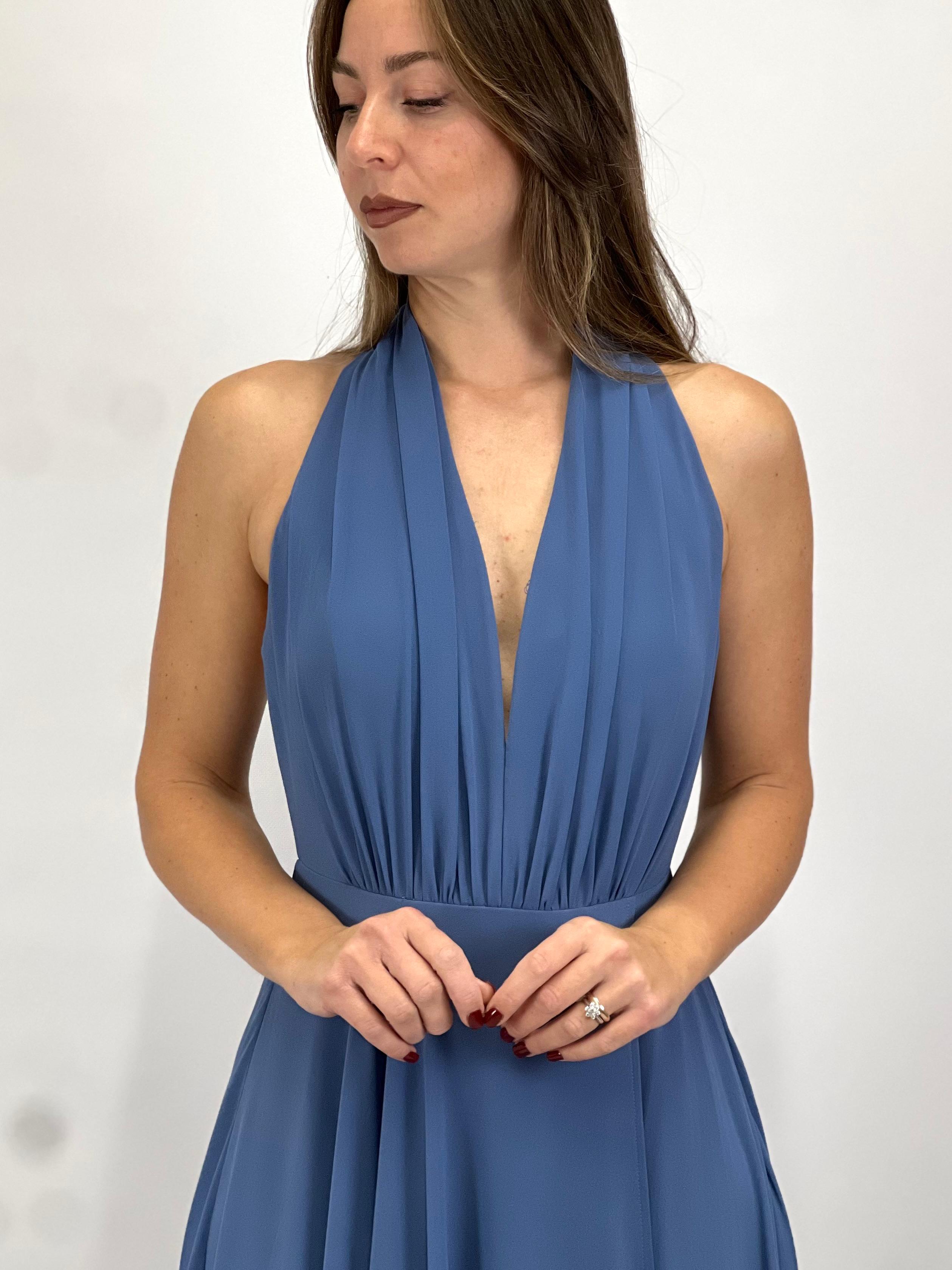 Abito Lungo da Cerimonia con Scollo all'Americana carta da zucchero  - Berti Mode Collection