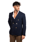 Berti Mode collection giacca doppiopetto blu