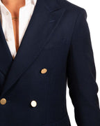 Berti Mode collection giacca doppiopetto blu