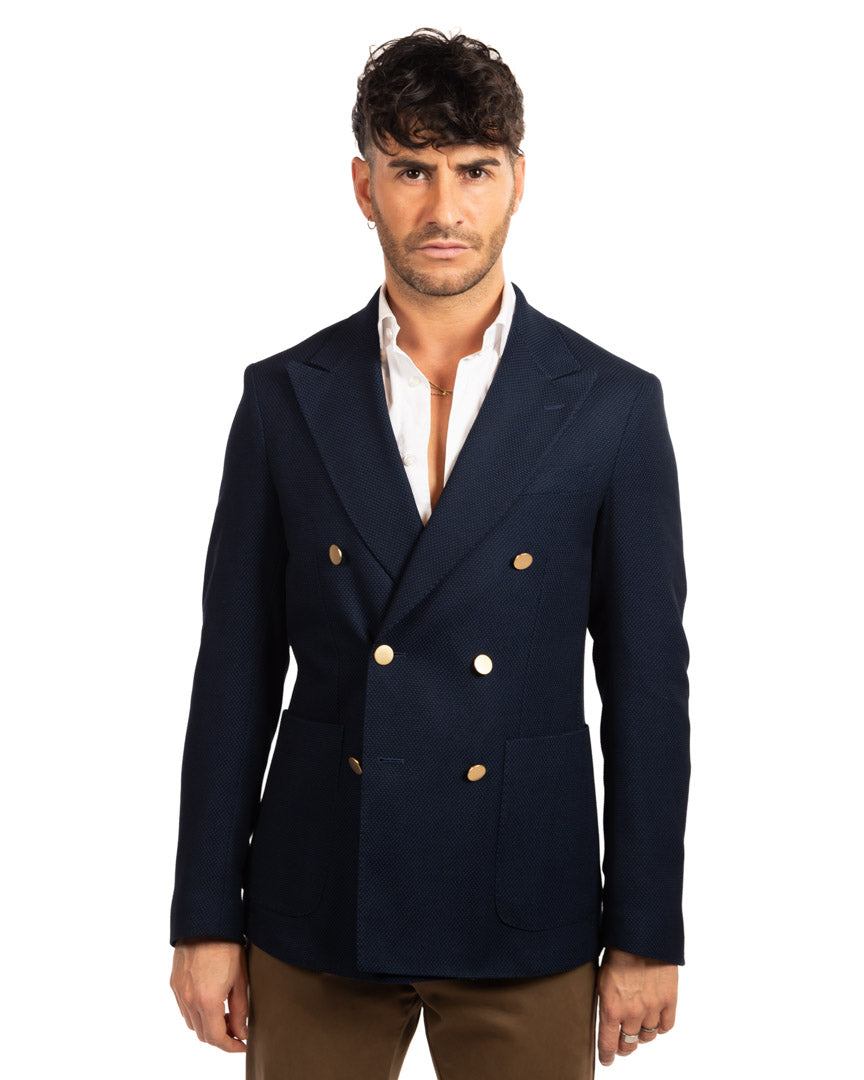 Berti Mode collection giacca doppiopetto blu