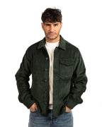 Fred Perry - overshirt verde a costine