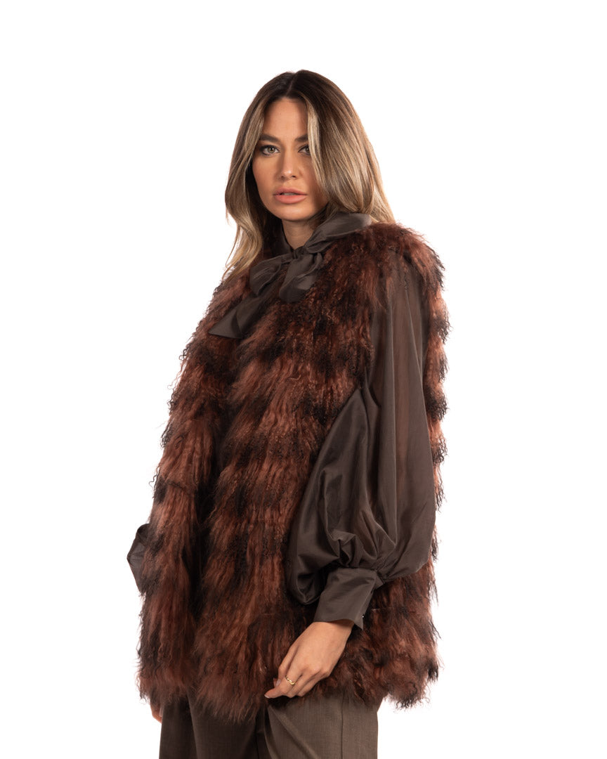 Berti Mode Collection ecopelliccia smanicata