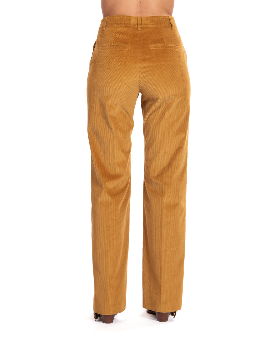 Roy Roger's pantaloni in velluto beige