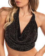 Berti Mode Collection top nero con strass