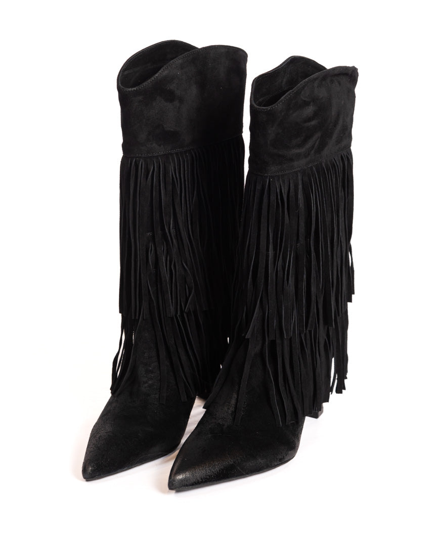Ovye' stivali neri con frangie