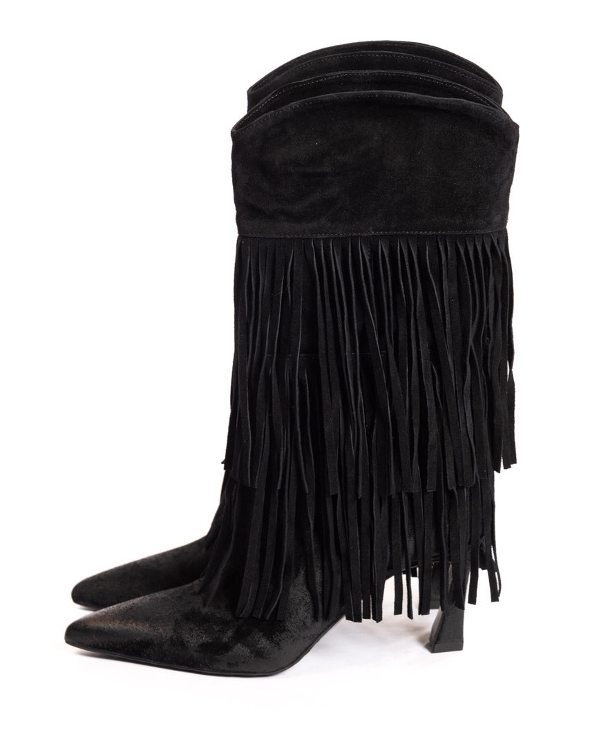 Ovye' stivali neri con frangie