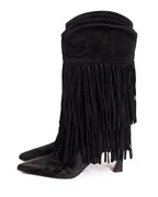 Ovye' stivali neri con frangie