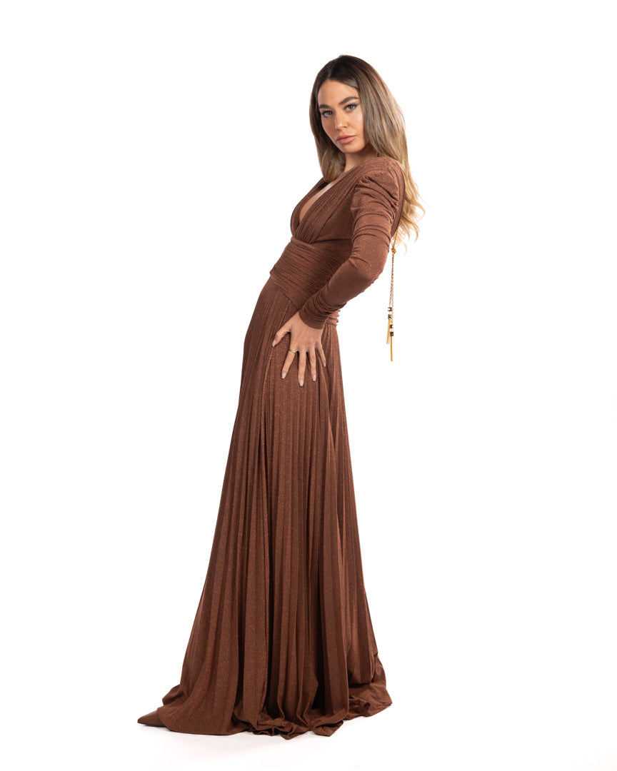 Elisabetta Franchi abito color caffè