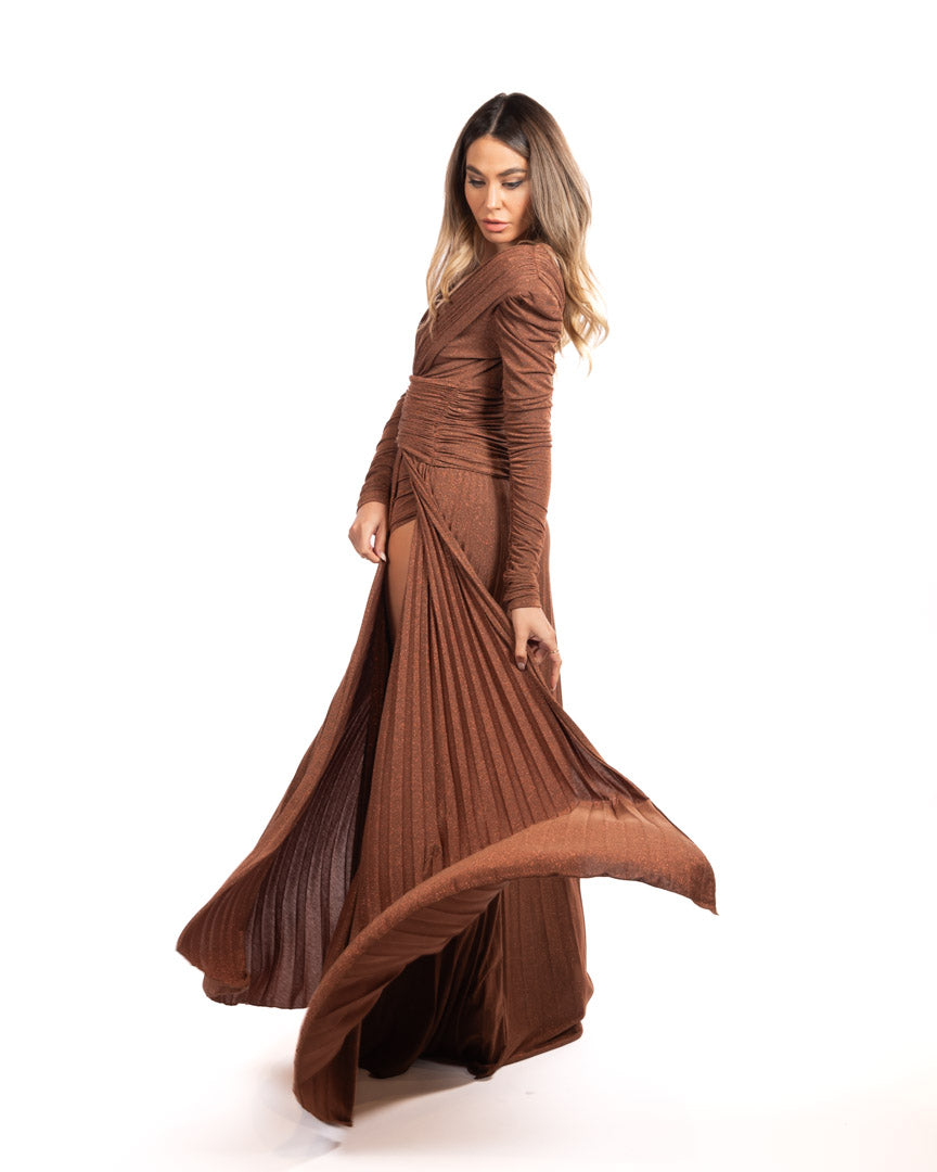 Elisabetta Franchi abito color caffè