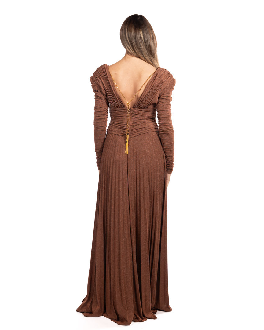 Elisabetta Franchi abito color caffè