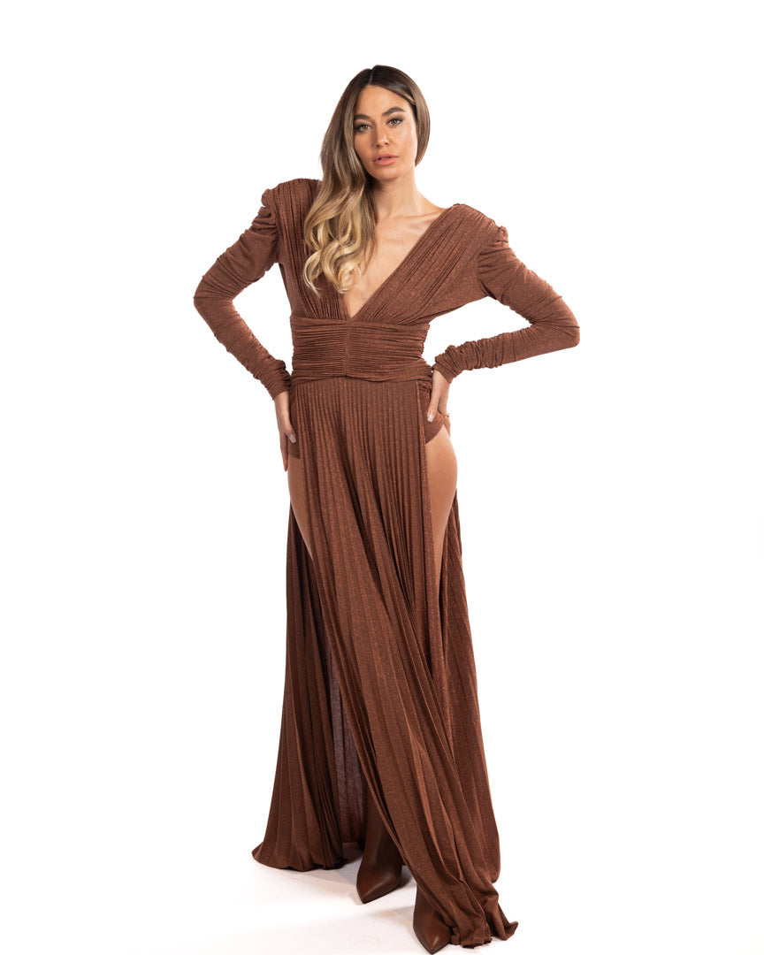 Elisabetta Franchi abito color caffè