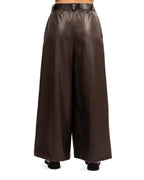 Vicolo pantalone in ecopelle marrone