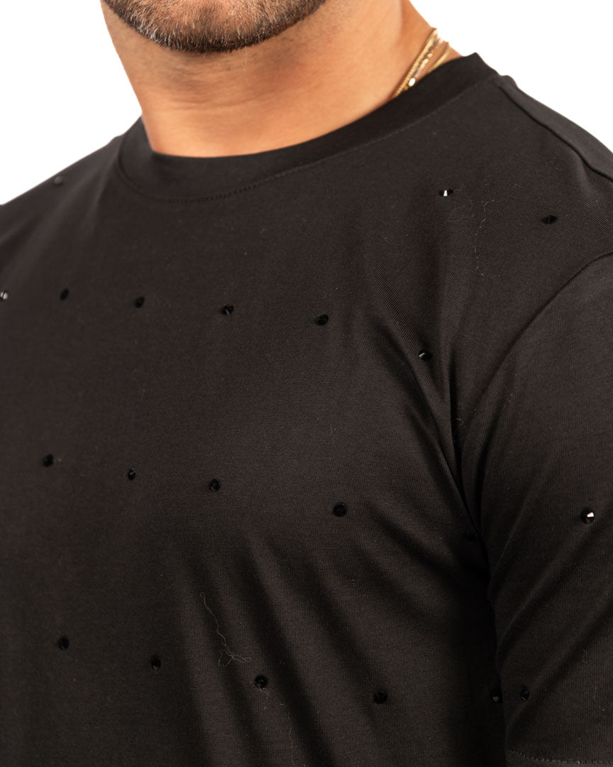 Antony Morato t-shirt nera con strass