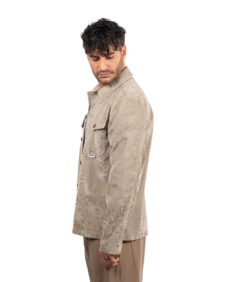 Berna overshirt beige in devorè