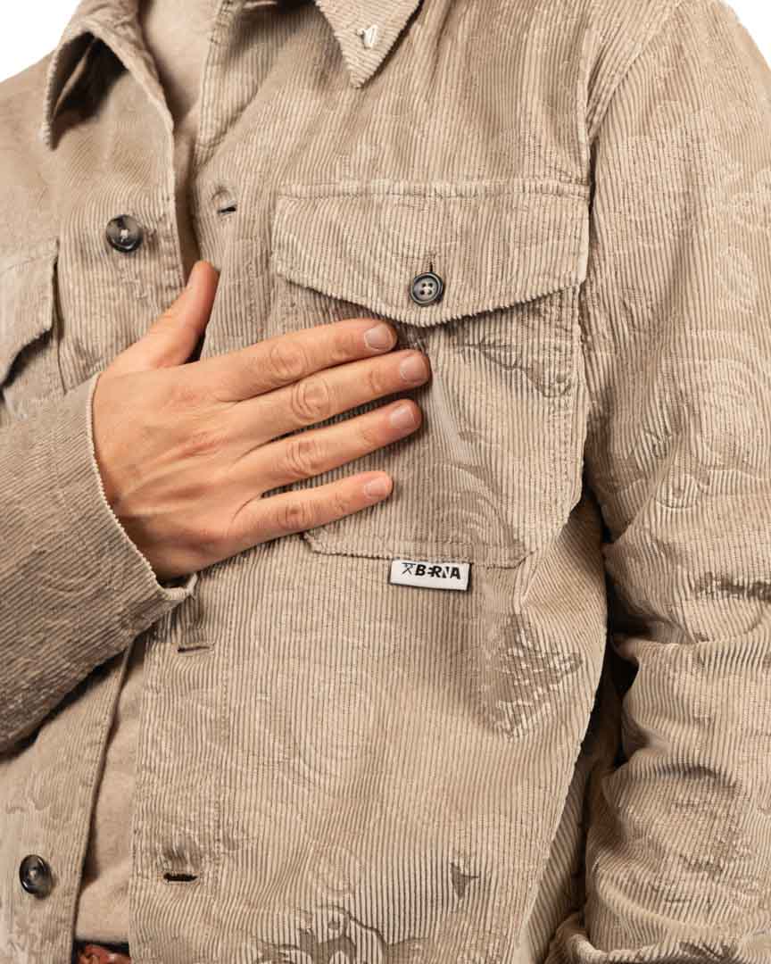 Berna overshirt beige in devorè