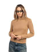 Berti Mode Collection maglione collo alto cammello