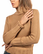 Berti Mode Collection maglione collo alto cammello