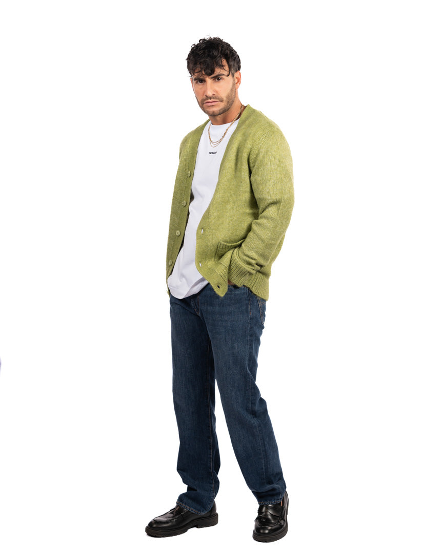 Over/D Cardigan Lime