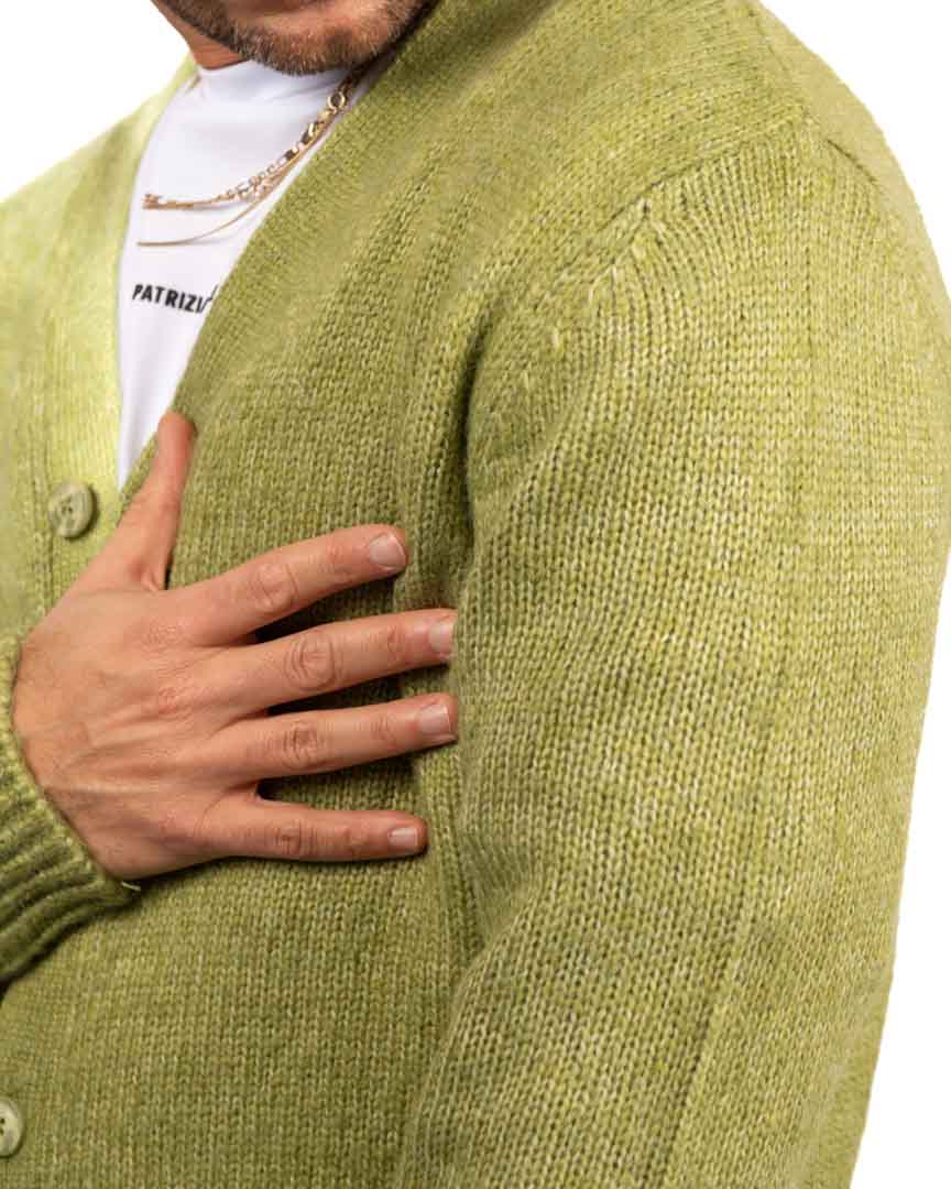 Over/D Cardigan Lime