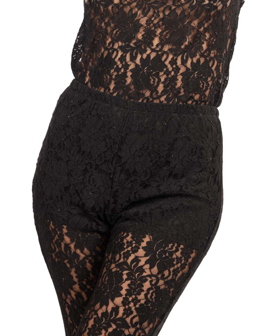 VICOLO pantaloni in pizzo nero