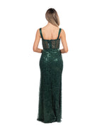 Berti Mode Collection abito verde in paillettes