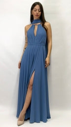 Abito Lungo Cerimonia con Scollo Americano carta da zucchero - Berti Mode Collection