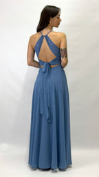 Abito Lungo Cerimonia con Scollo Americano carta da zucchero - Berti Mode Collection