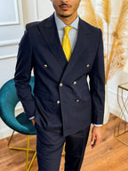 Berti Mode Collection - Doppiopetto gessato blu