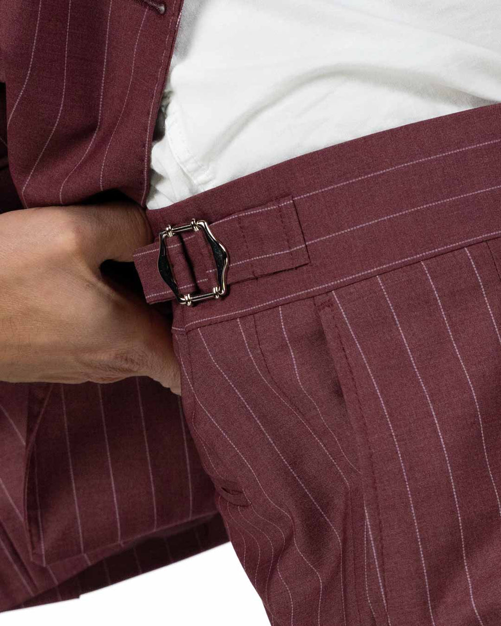 LANGELLA - Abito doppipetto gessato Bordeaux