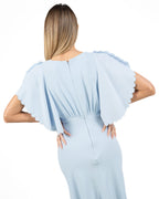 ELISABETTA FRANCHI - Abito in crêpe leggero con smerlo ricamato