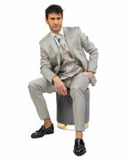 LEBOLE - Abito con Gilet Damascato Beige