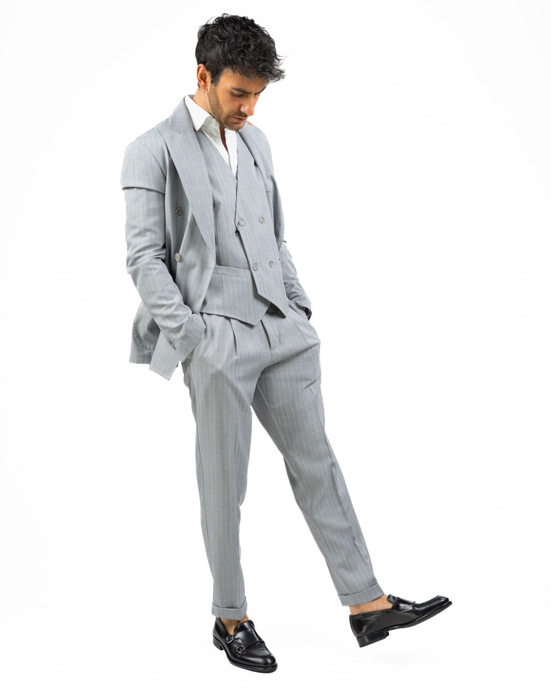 OVER/D - Giacca doppiopetto grigio