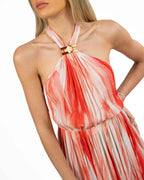 Elisabetta Franchi - abito Red Carpet in viscosa con stampa tulle