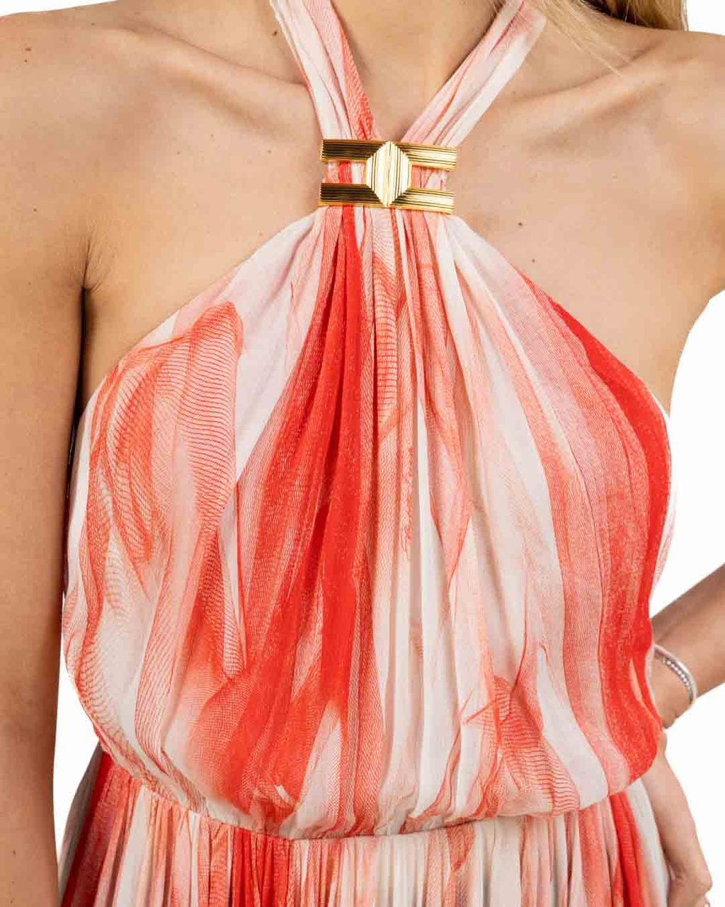 Elisabetta Franchi - abito Red Carpet in viscosa con stampa tulle