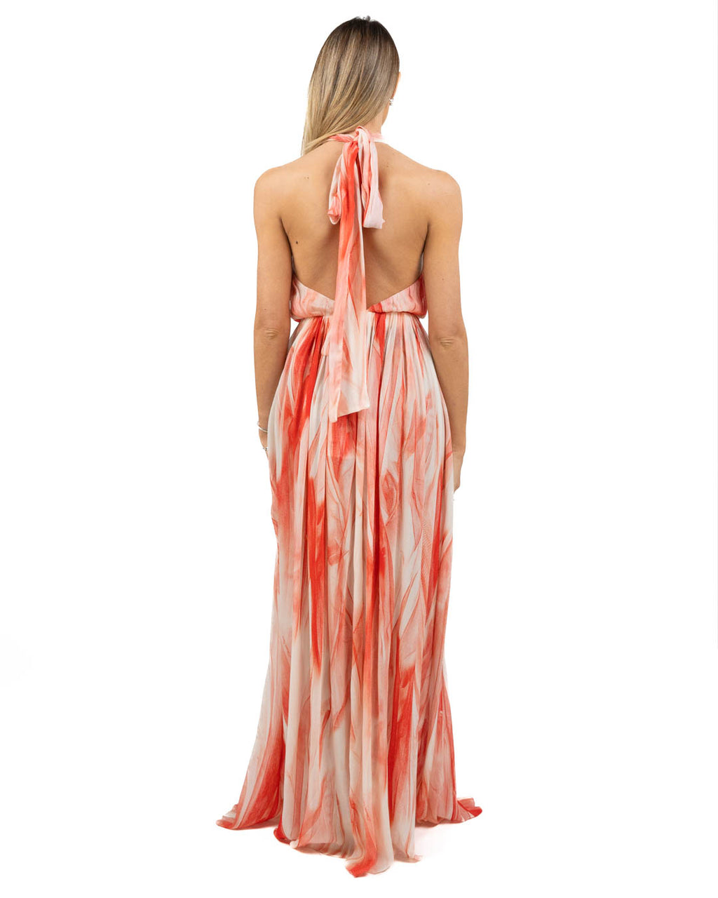 Elisabetta Franchi - abito Red Carpet in viscosa con stampa tulle