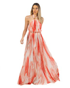 Elisabetta Franchi - abito Red Carpet in viscosa con stampa tulle