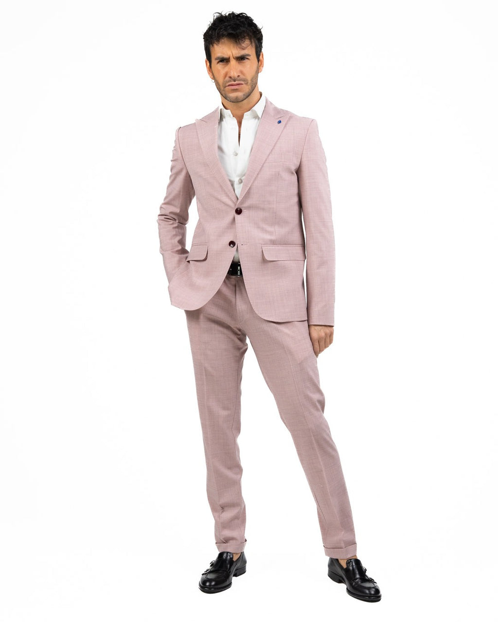 ADRIANO LANGELLA - Abito con Revere a Lancia Rosa