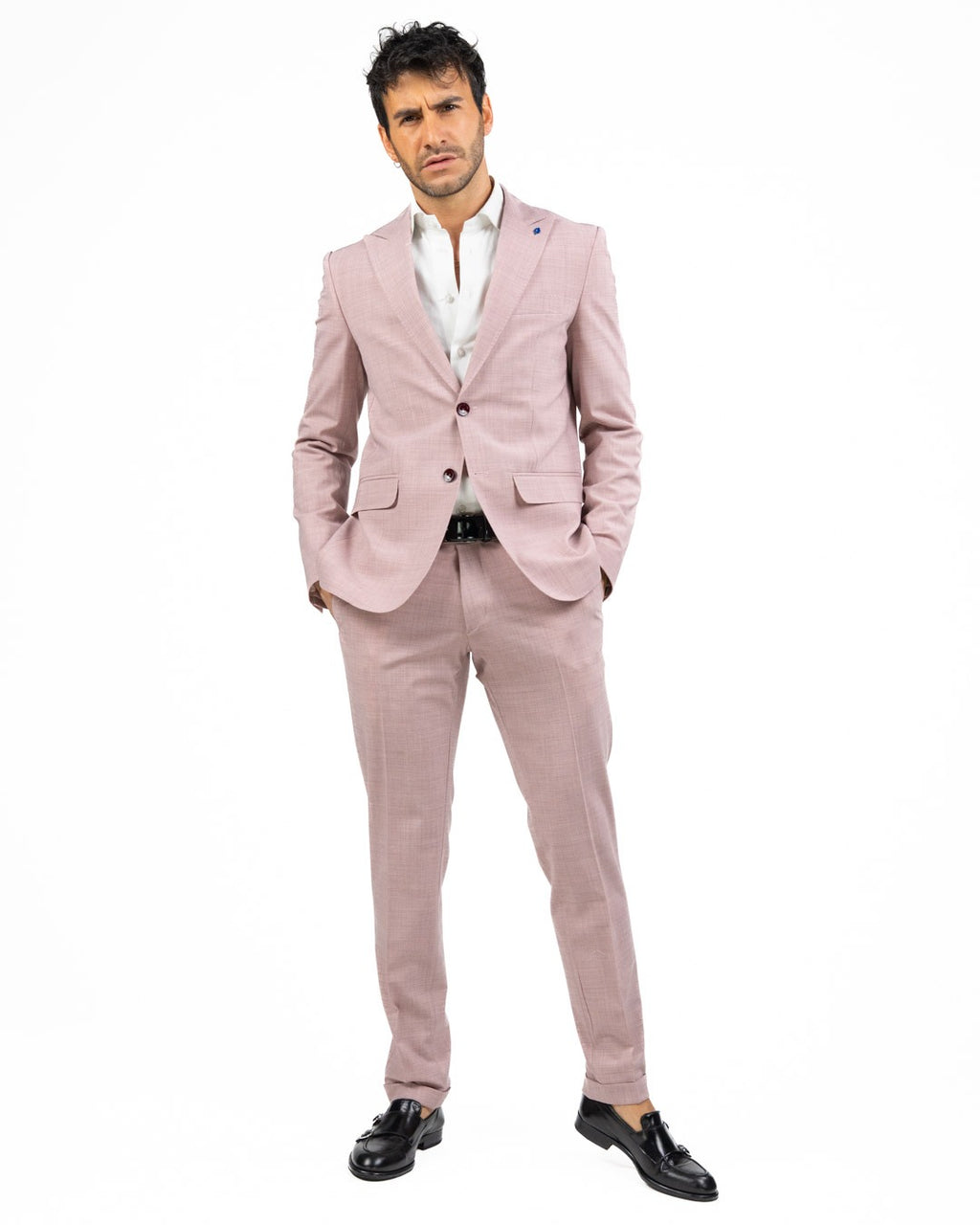 ADRIANO LANGELLA - Abito con Revere a Lancia Rosa