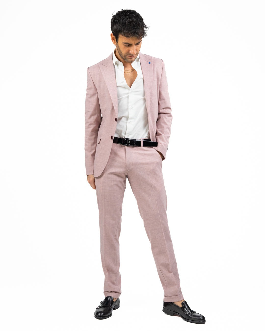 ADRIANO LANGELLA - Abito con Revere a Lancia Rosa