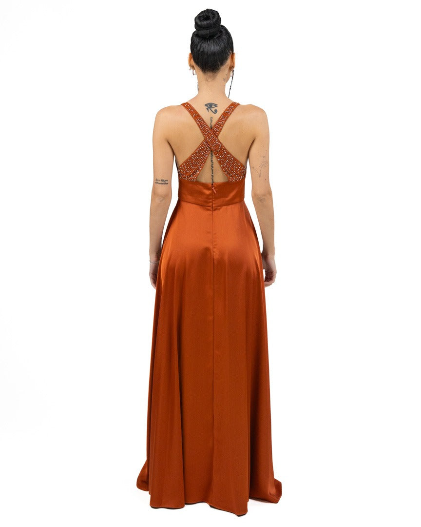 Berti Mode Collection - Abito con strass ruggine