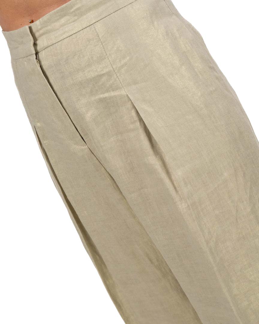 PENNYBLACK - Pantaloni ampi in lino laminato da donna