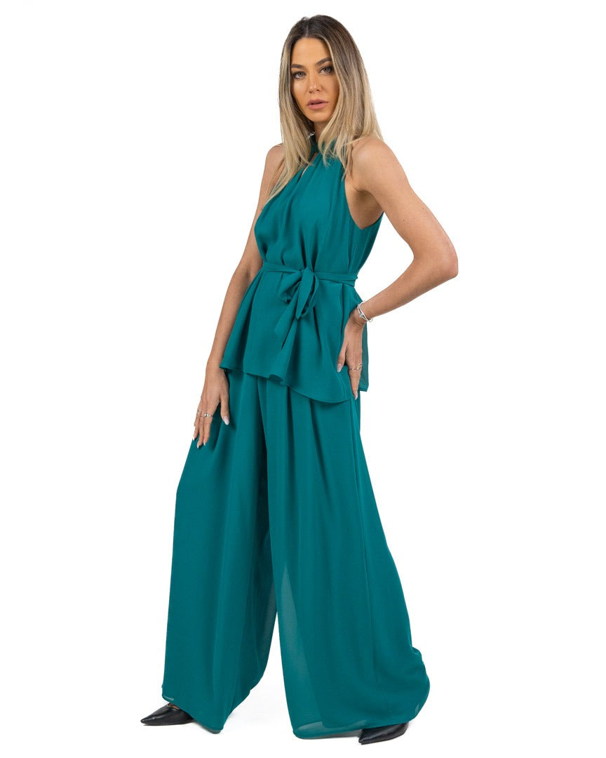 PENNYBLACK - Pantaloni in Georgette Smeraldo