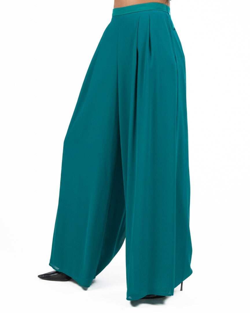 PENNYBLACK - Pantaloni in Georgette Smeraldo