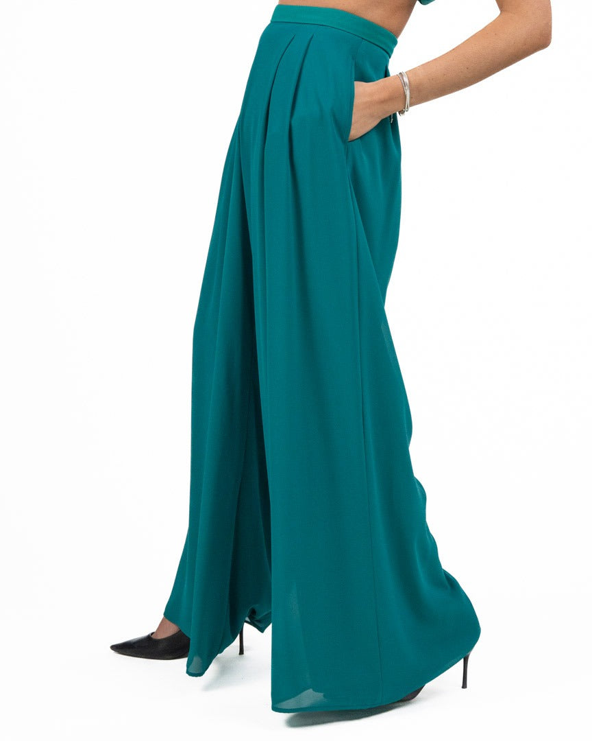 PENNYBLACK - Pantaloni in Georgette Smeraldo