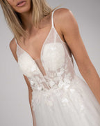 BERTI MODE COLLECTION - Abito da sposa con petali bianco